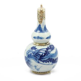 Nậm rượu vẽ phượng bọc đồng - 500 ml