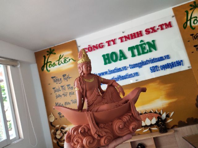 Giá Sỉ - Tượng bà quan âm ngồi cánh sen composite