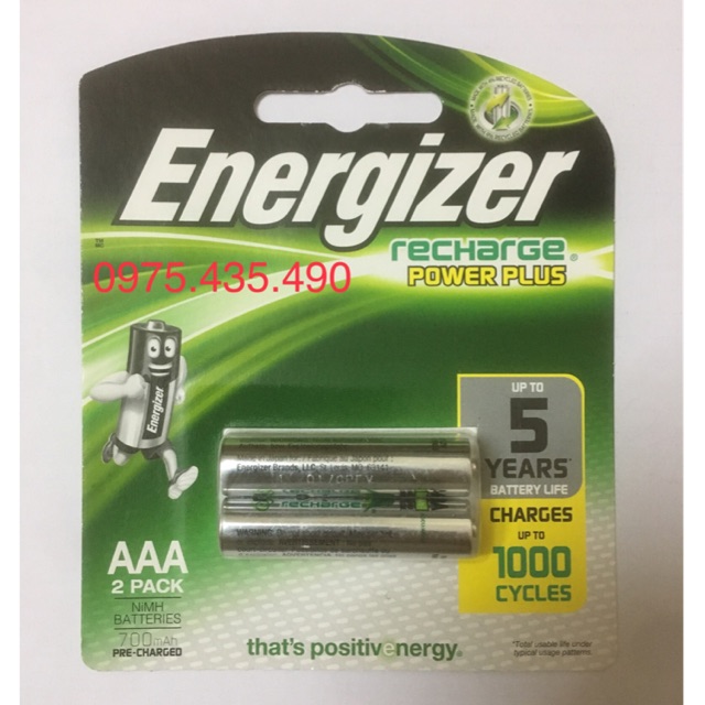 Pin Sạc AAA Energizer 700 mAh Made in Japan Vỉ 2 Viên