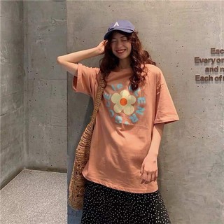 Áo Phông Nam Nữ Form Thụng Tay Lỡ UNISEX Hoa Cúc Vàng