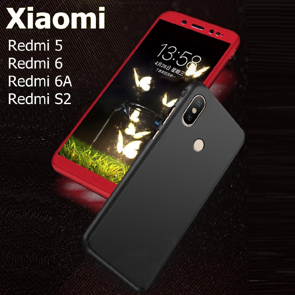 Bộ ốp mặt kính cường lực màu trơn snag trọng cho Xiaomi Redmi 5,Redmi 6,Redmi 6A,Redmi S2
