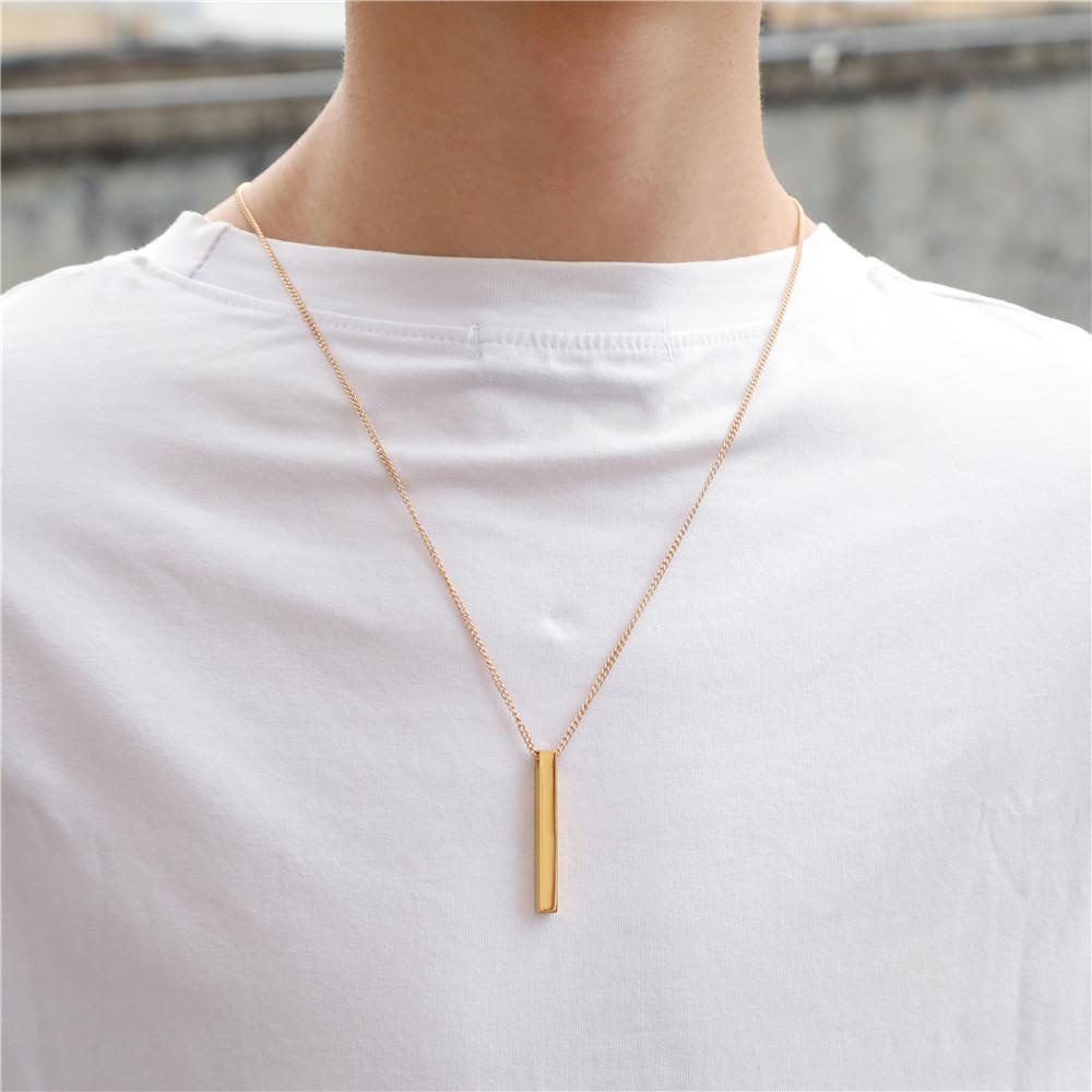 Vòng cổ Mặt Chữ Nhật In Chữ Glues Đơn Giản Hợp Thời Trang|Vòng cổ Inox Màu Đen Phong Cách Hip hop Cá Tính