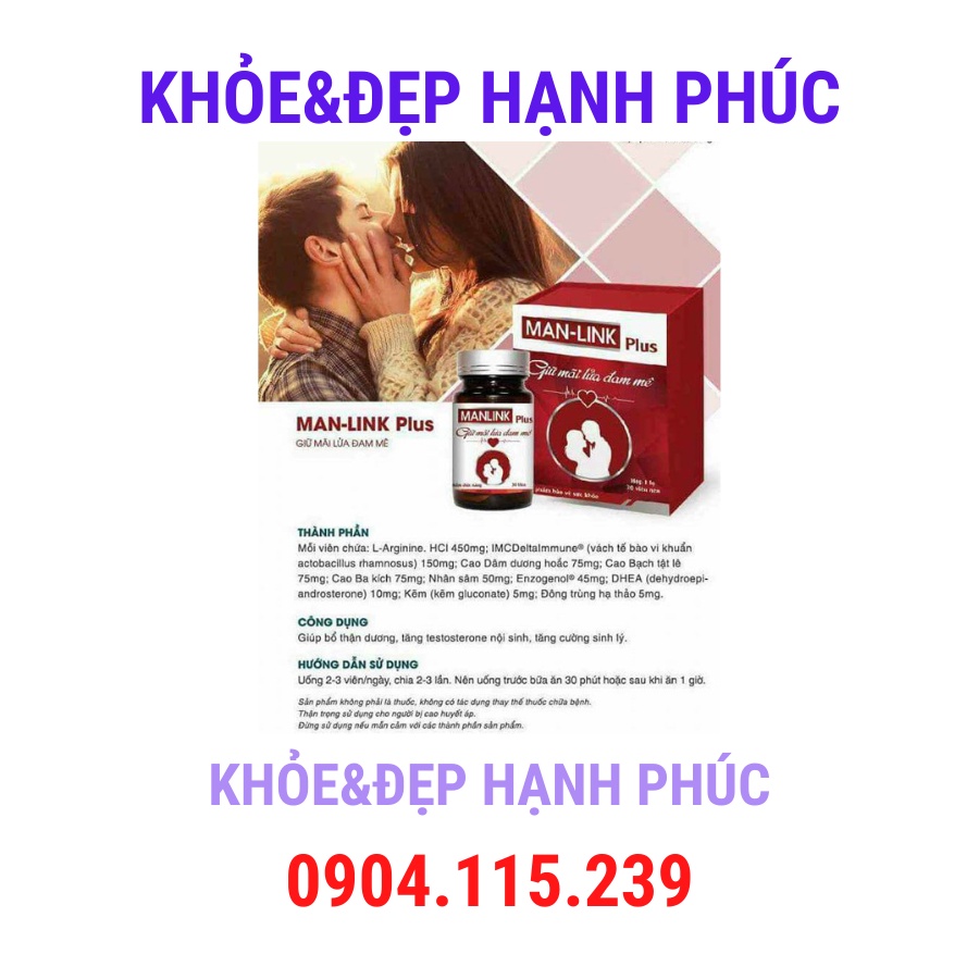 Manlink plus giữ lửa đam mê cho nam giới Vinalink Group – 30 viên/lọ