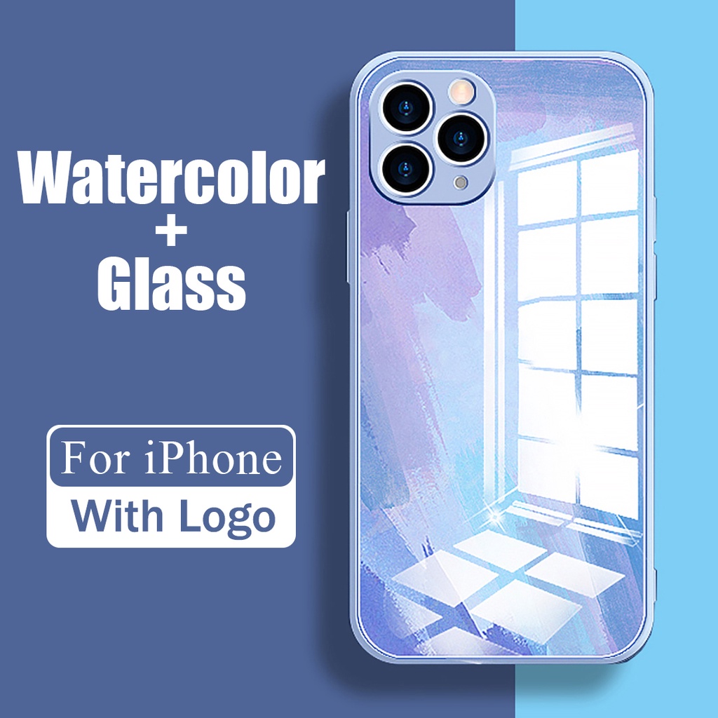 Ốp Điện Thoại Kính Cường Lực Viền Silicon Cho iPhone 14 13 12 11 Pro Max X XS XR 8 7 Plus + SE 2020 Sự Bảo Vệ