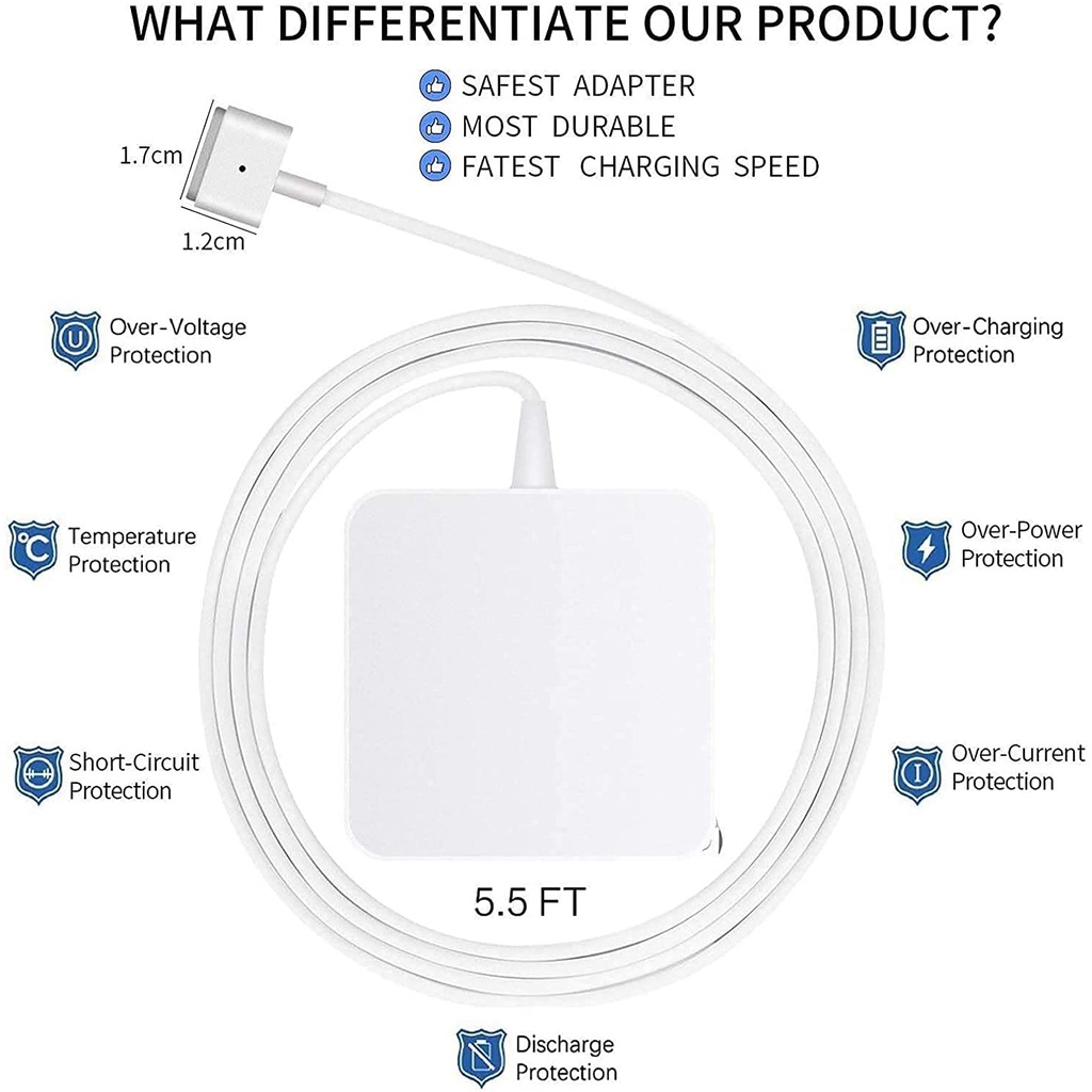 SẠC ZIN MAGSAFE PRO  AIR 11 13 15 inch 2012 2013 2014 2015 2016 2017 2009 2010 2011 45W 60W 85W MỚI 100%