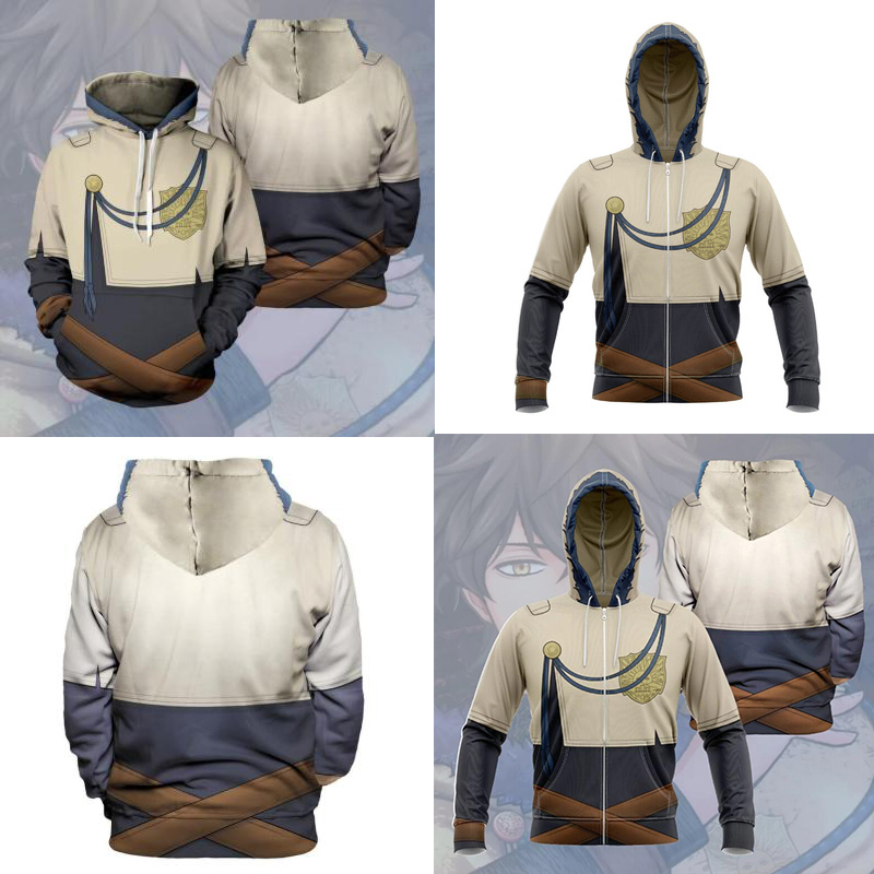 BLACK CLOVER Áo Khoác Hoodie Tay Dài Cosplay Nhân Vật Abune Yuno