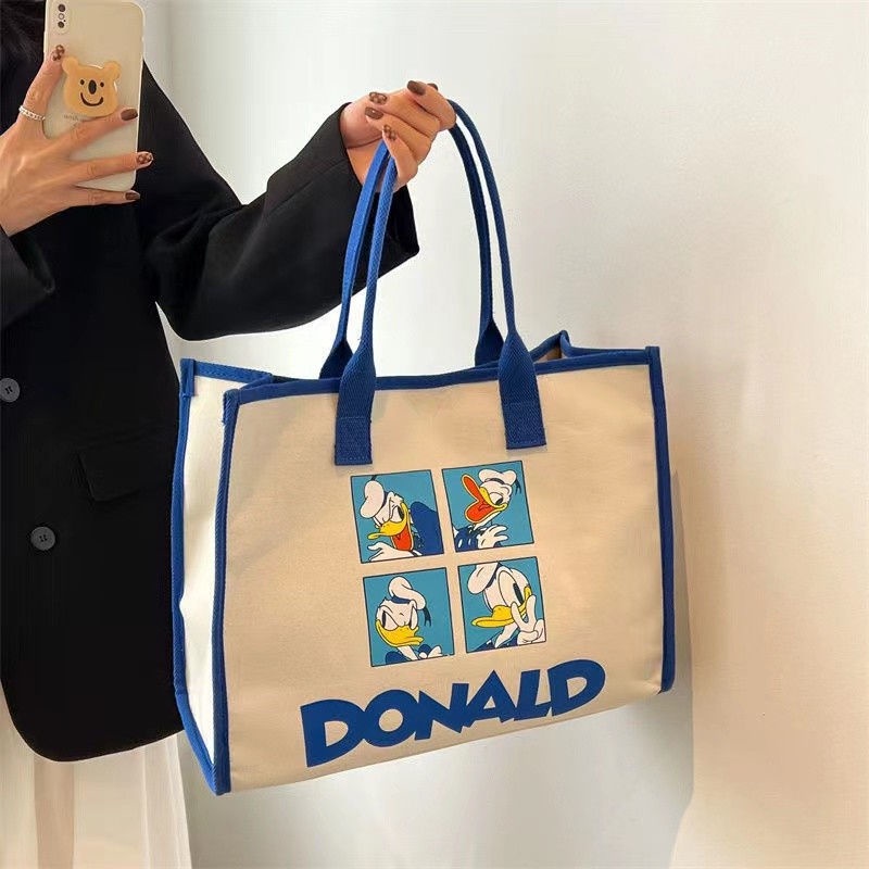 Túi Xách Canvas Sức Chứa Lớn Phong Cách Retro Mới Cho Nữ