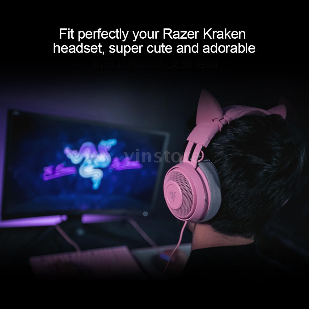 Tai mèo Razer Kitty Phụ kiện đính kèm cho tai nghe Kraken Tai nghe có thể điều chỉnh Dây đeo siêu dễ thương Màu tím