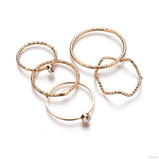 Set 5 Nhẫn Đốt Ngón Tay Đính Đá Pha Lê