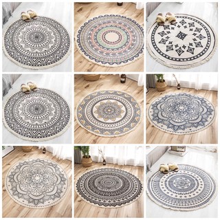 [ẢNH THẬT] Thảm Tròn Trải Sàn Vintage, Thảm Trải Sàn, Chùi Chân Dệt Thủ Công Nhiều Mẫu