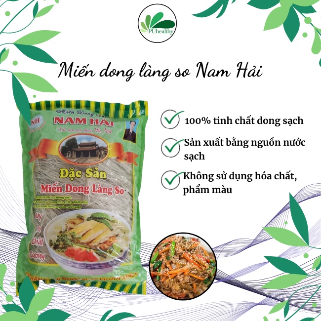 Miến dong sạch cao cấp làng so (gói 500gr - 5 bó) hiệu Nam Hải ẩm thực Hà Nội hàng uy tín chất lượng