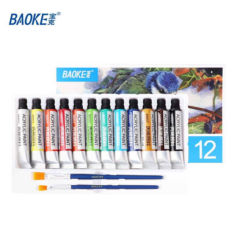 BAOKE Màu vẽ  sơn acrylic dạng tuýp 12ml chuyên nghiệp-vẽ vải / quần áo / giày-wp801