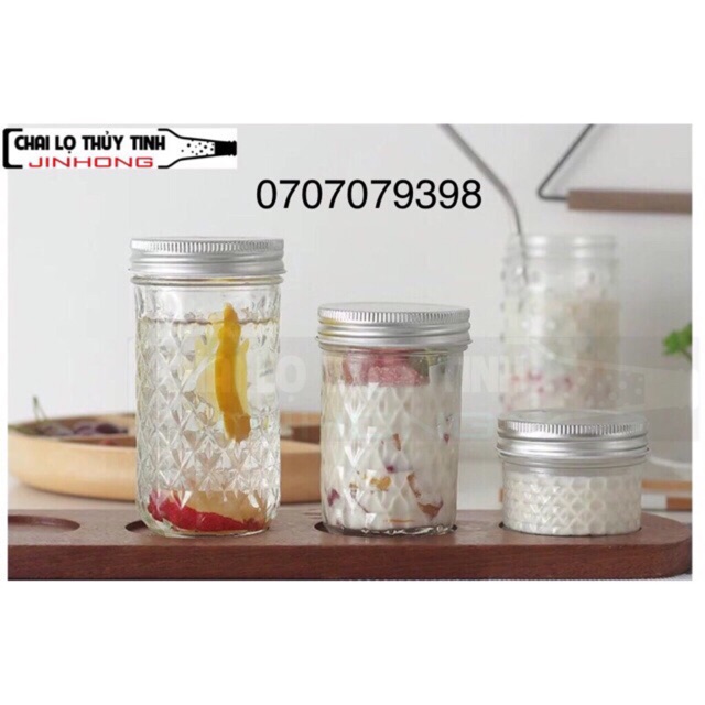 HỦ THUỶ TINH 100ml- MẪU KIM CƯƠNG/ LỌ TRƠN