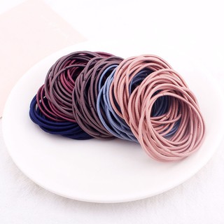 Set 100 dây thun cột tóc mix 5 màu kèm túi zip