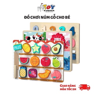Đồ Chơi Núm Gỗ Ahihi Phát Triển Trí Thông Minh Cho Bé, Nhiều Chủ Đề, Gỗ Dày Dặn - Hàng Cao Cấp