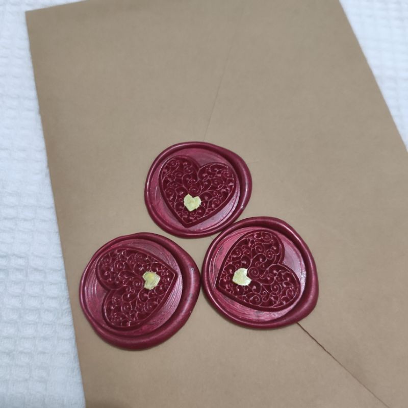 THIỆP dấu sáp hàng thiết kế LOVE kèm phong thư Kraft kiểu Vintage làm quà tặng người yêu