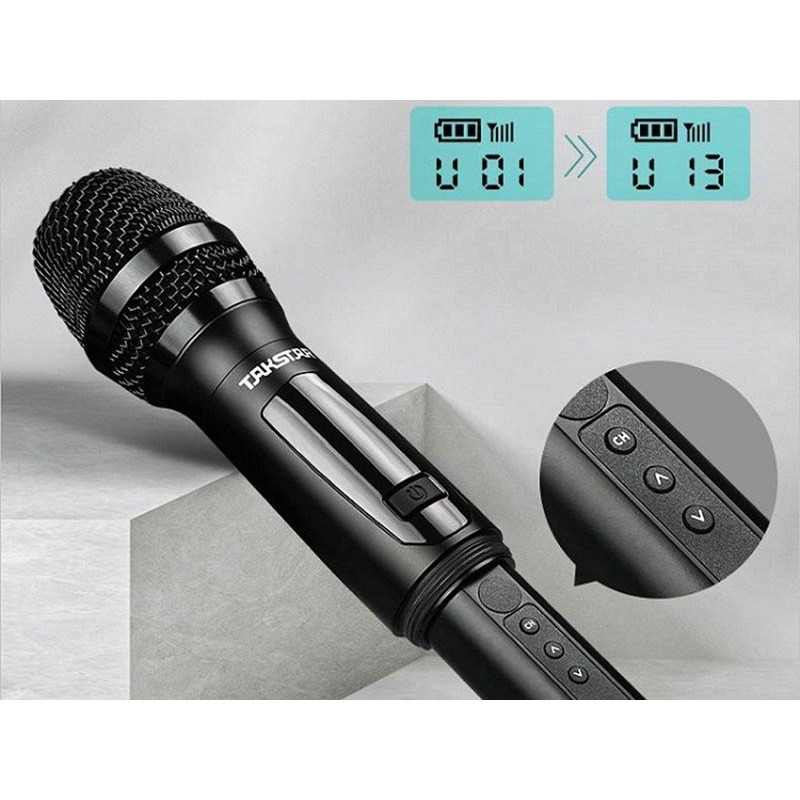 Micro Hát Karaoke Takstar TS-K201 Không Dây Độ Nhạy Cao, Chống Nhiễu, Khoảng Cách Xa, Chính Hãng Cao Cấp Bảo Hành 1 Năm