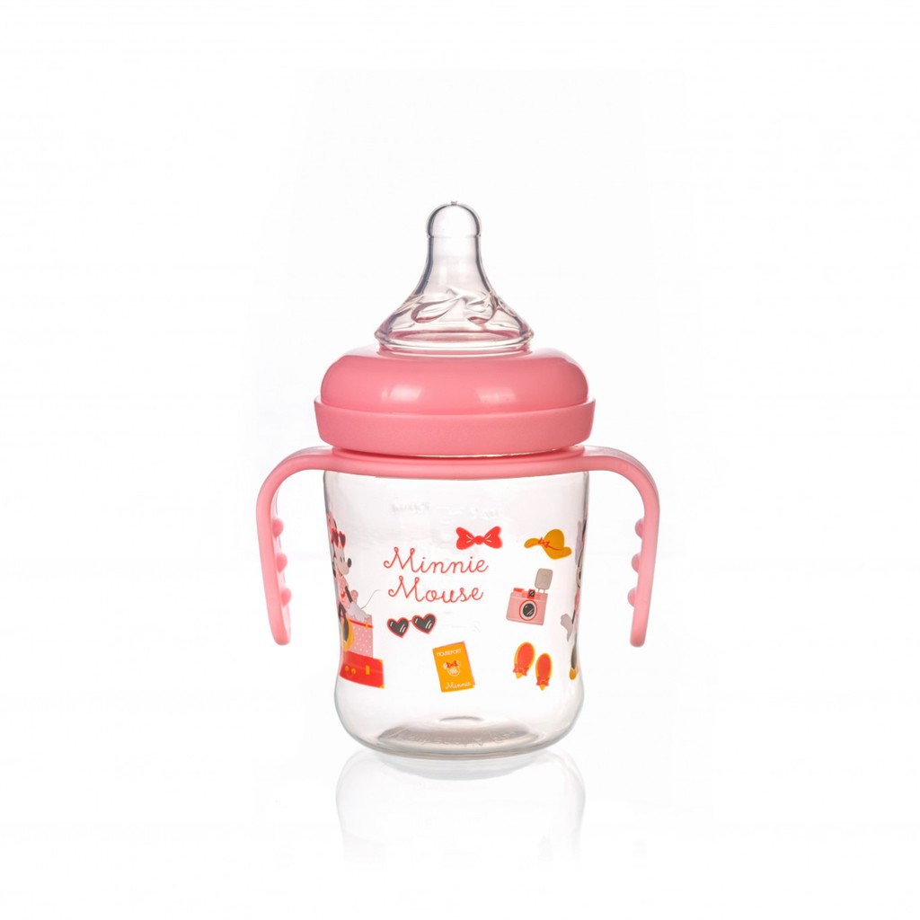 (THÁI LAN) Bình Sữa Cổ Rộng Có Tay Cầm 125ml / 250ml Disney Baby ( 4OZ DN80133 / 8OZ DN80132 )