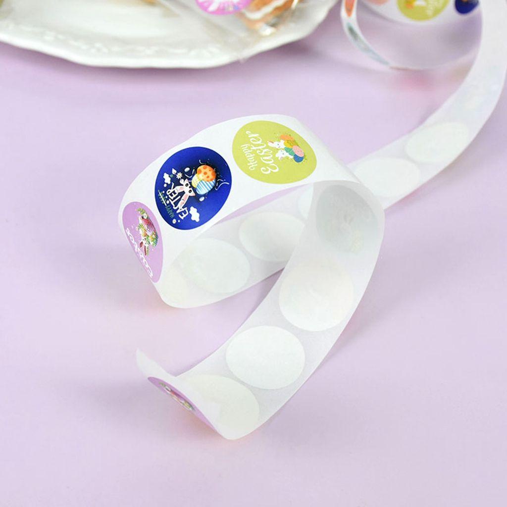 Set 500 Nhãn Dán Trang Trí Hộp Quà Họa Tiết Thỏ / Trứng Phục Sinh Sáng Tạo