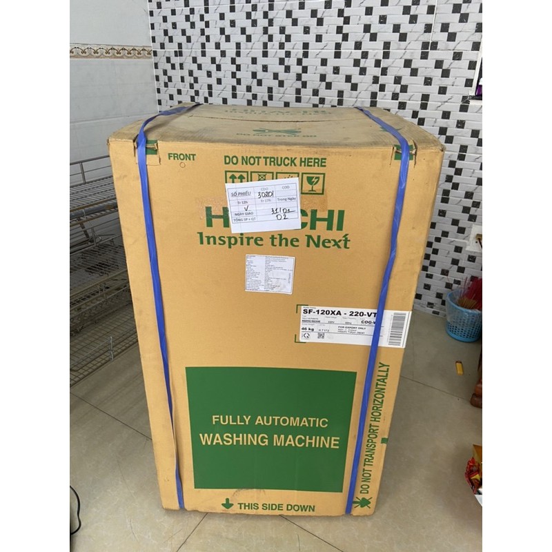 Máy Giặt HITACHI 12Kg SF-120XA 220-VT(COG-W) O2B thanh lí mới 100%