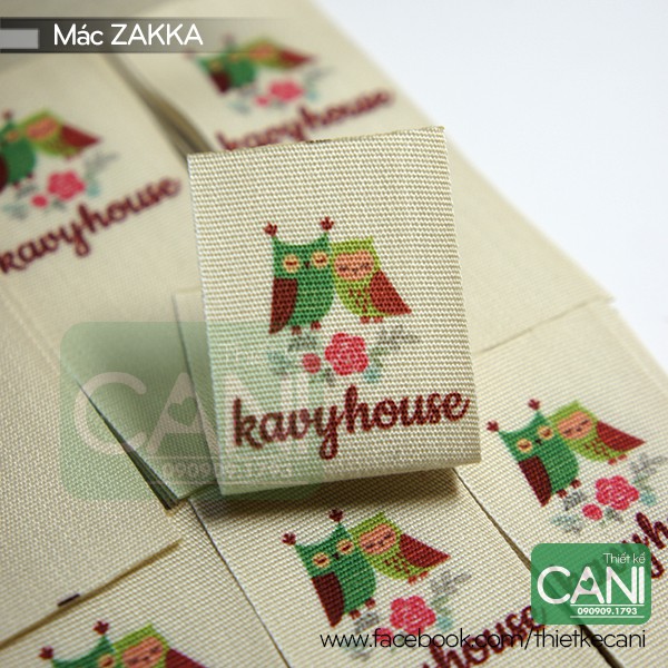 100 cái Mác quần áo In theo yêu cầu Nhãn cotton  - Mác vải cotton zakka