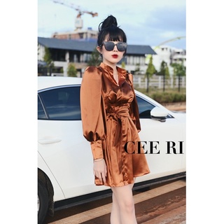 Váy sơ mi lụa form ngắn ( Ảnh chụp thật - chính chủ CEE RI )