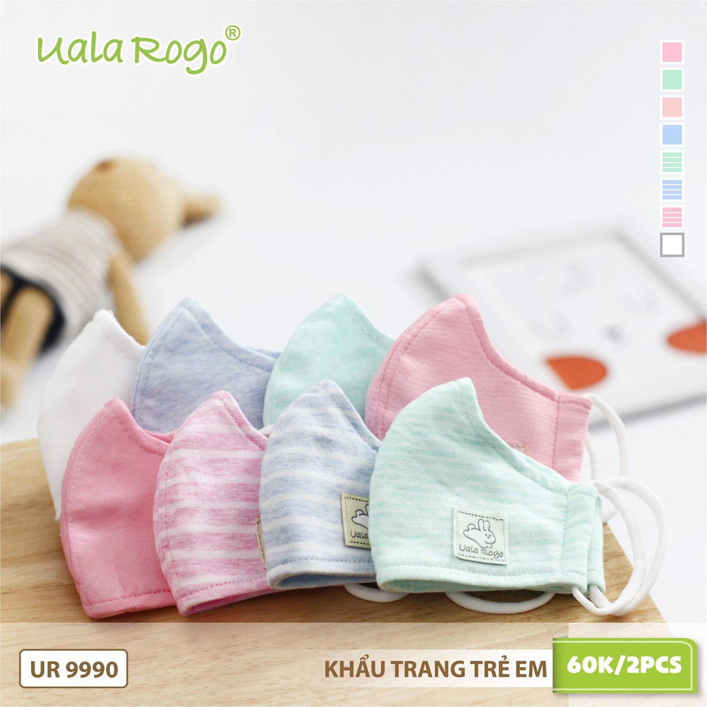 UALA ROGO - Khẩu trang sợi tre 4 lớp kháng khuẩn & chống bụi & an toàn cho bé