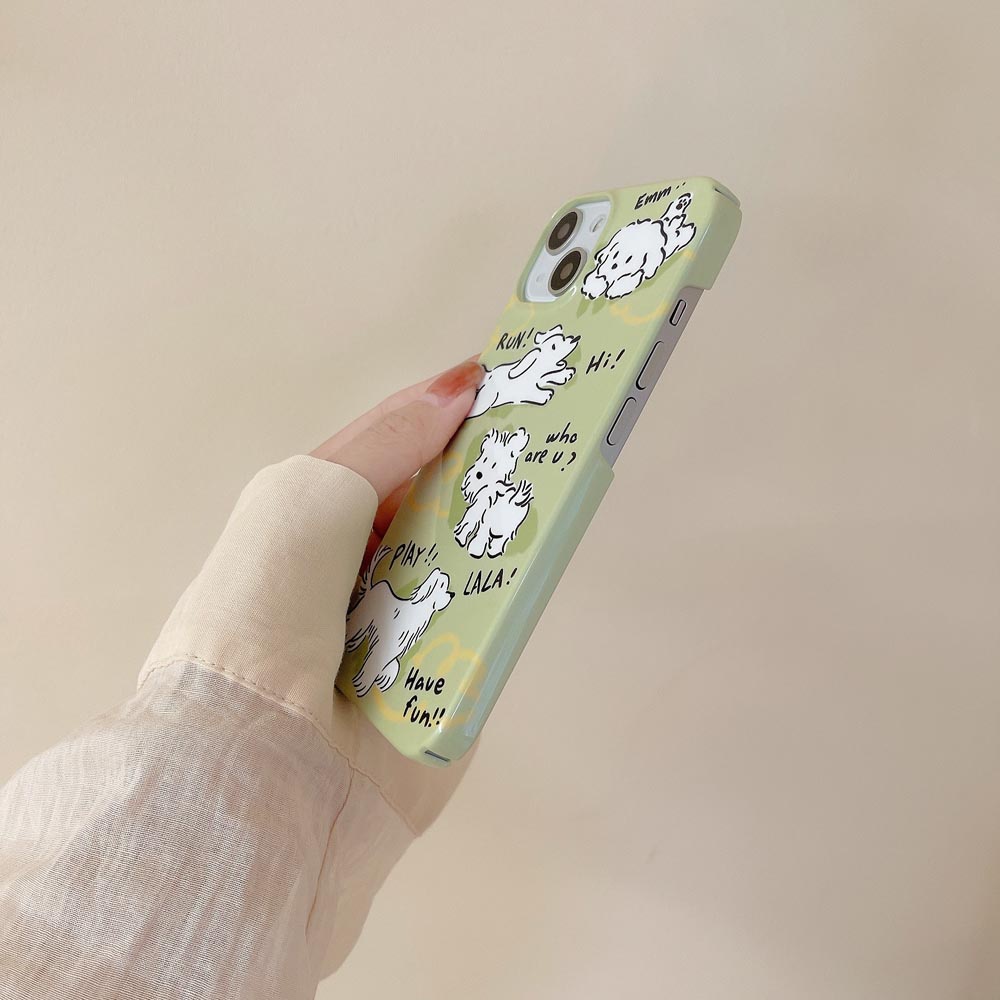 Ốp Điện Thoại Cứng Hình Chú Chó Cho IPhone X Xs XR XsMax 11 11ProMax 12 12Pro 12ProMax 13 13Pro 13ProMax 14 14Pro 14plus 14ProMax