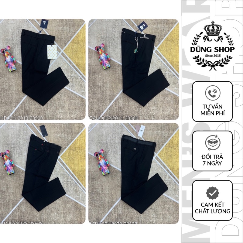 Quần âu nam ống côn hàn quốc cao cấp, Quần tây âu thêu logo phong cách trẻ