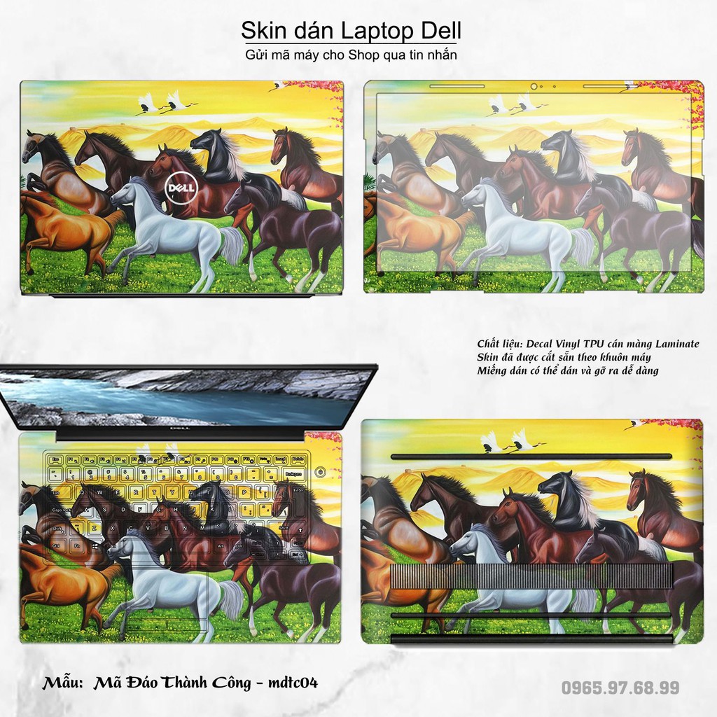 Skin dán Laptop Dell in hình Mã Đáo Thành Công (inbox mã máy cho Shop)