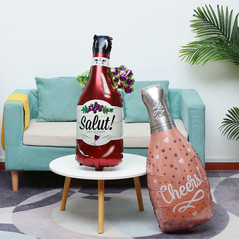 Bong Bóng Màng Nhôm Hình Chai Rượu Vang Cỡ Lớn Trang Trí Tiệc Sinh Nhật Người Lớn LAYOR1