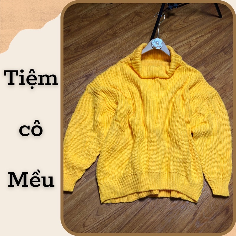 Áo len thụng màu cam, chụp nó cứ ra vàng-AL16