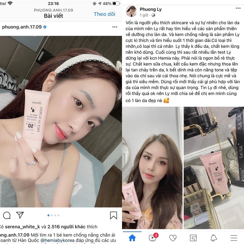 Kem chống nắng Hemia Hàn Quốc dành cho mặt Hemia MaKe Up Sun Cream Chính Hãng