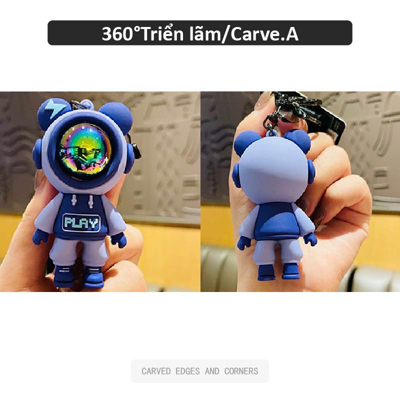 Carve.A Store Móc Khóa Hình Gấu Tia Chớp Dễ Thương trang trí ba lô