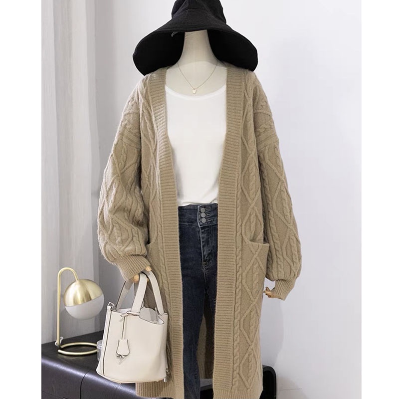 Áo Khoác Cardigan Len Thừng 2 Túi Dáng Dài M302