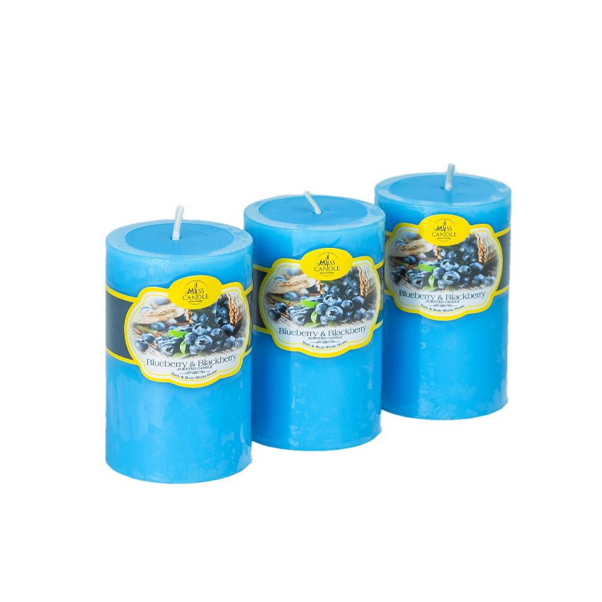 Set 3 nến thơm trụ tròn D5H8 Miss Candle FtraMart NQM0819 (5 x 8 cm) (Lựa chọn màu)