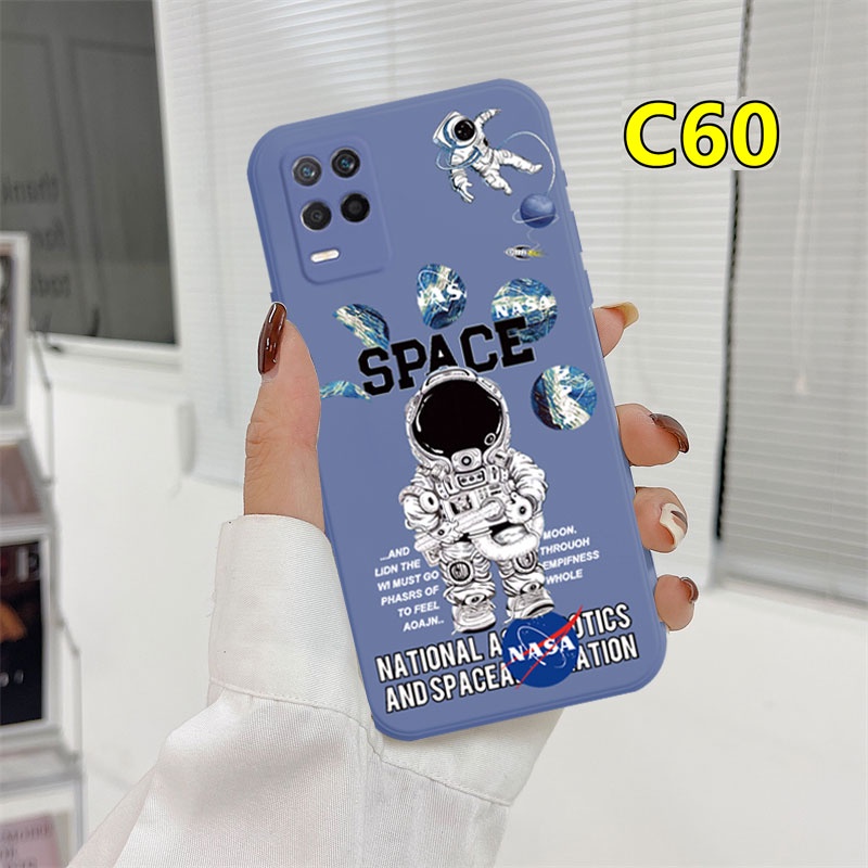 Ốp điện thoại TPU hình phi hành gia cho Realme C21 C25 C20 C15 C12 C31 C35 C11 2021 C21Y 5 5S 5i 6i C25S