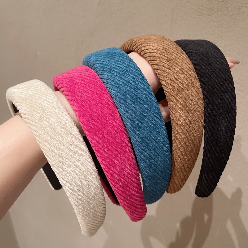 Cài tóc vải nhung màu trơn đơn giản thời trang