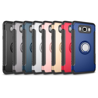Ốp điện thoại TPU+PC có vòng kim loại đỡ từ tính gắn xe ô tô cho Samsung Galaxy J3 (2016)