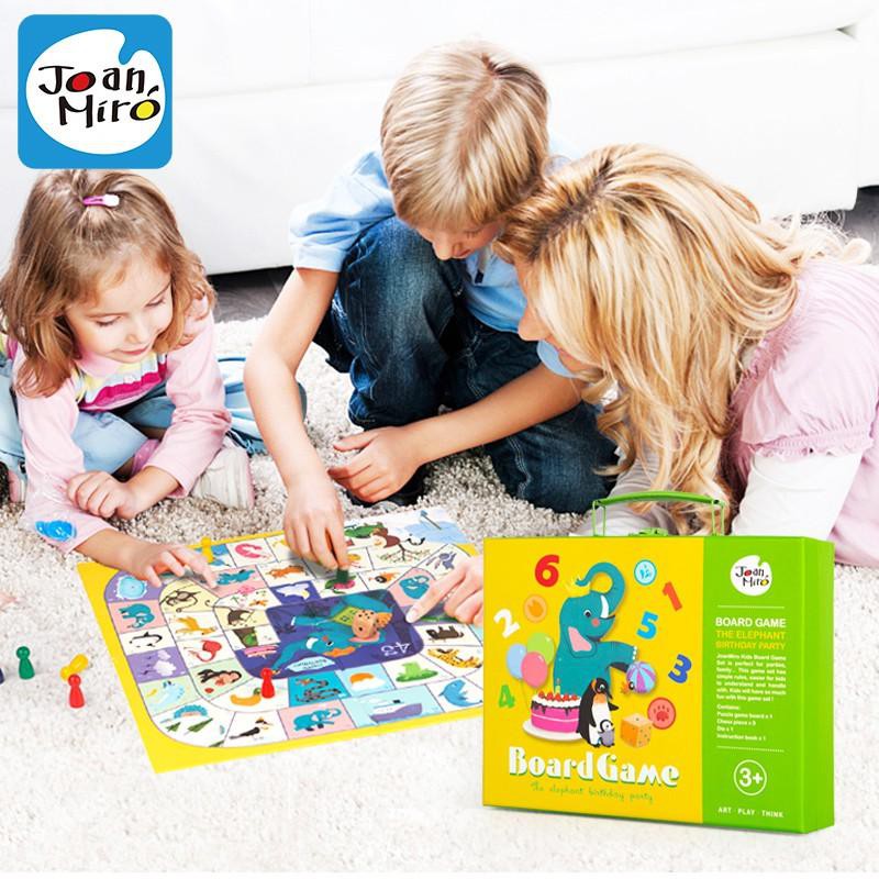 Đồ chơi trí tuệ: Boardgame: Bữa tiệc sinh nhật của bạn voi - The elephant birthday party - Joanmiro- Kkstore