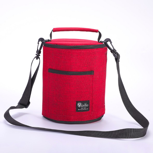 Túi đựng cơm cao cấp hình tròn có thể gấp gọn, vải ngoài chống thấm