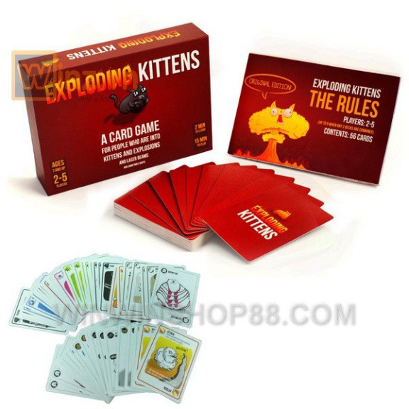 Bài Mèo Nổ - Exploding Kittens (hộp đỏ) board game Asam