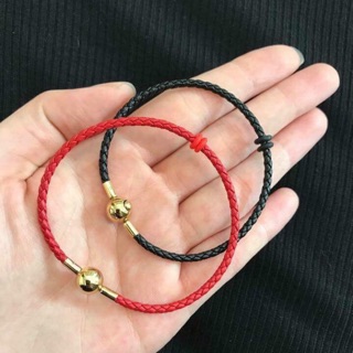 Dây da  mạ vàng chow tai fook chính hãng