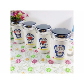Cốc Giử Nhiệt Gốm Sứ.Ly Giử Nhiệt Có Nắp Gương.400ml