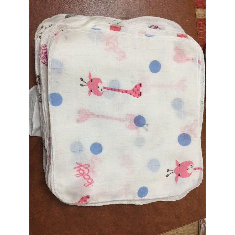 Set 10 chiếc khăn sữa sợi tre 2 lớp