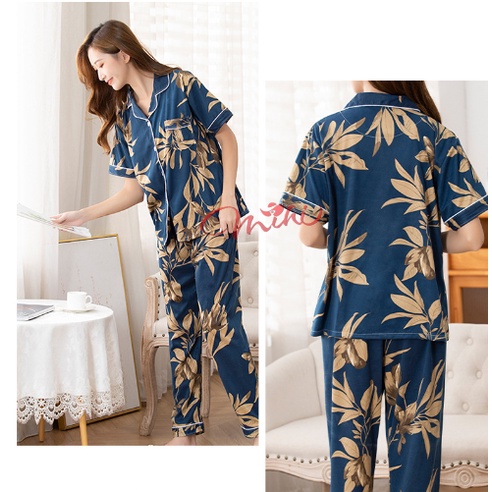 Pijama trung niên nữ B99 - Bộ đồ ngủ mặc nhà hè thu cho mẹ - Thời trang cho người lớn tuổi đẹp cao cấp Bigsize