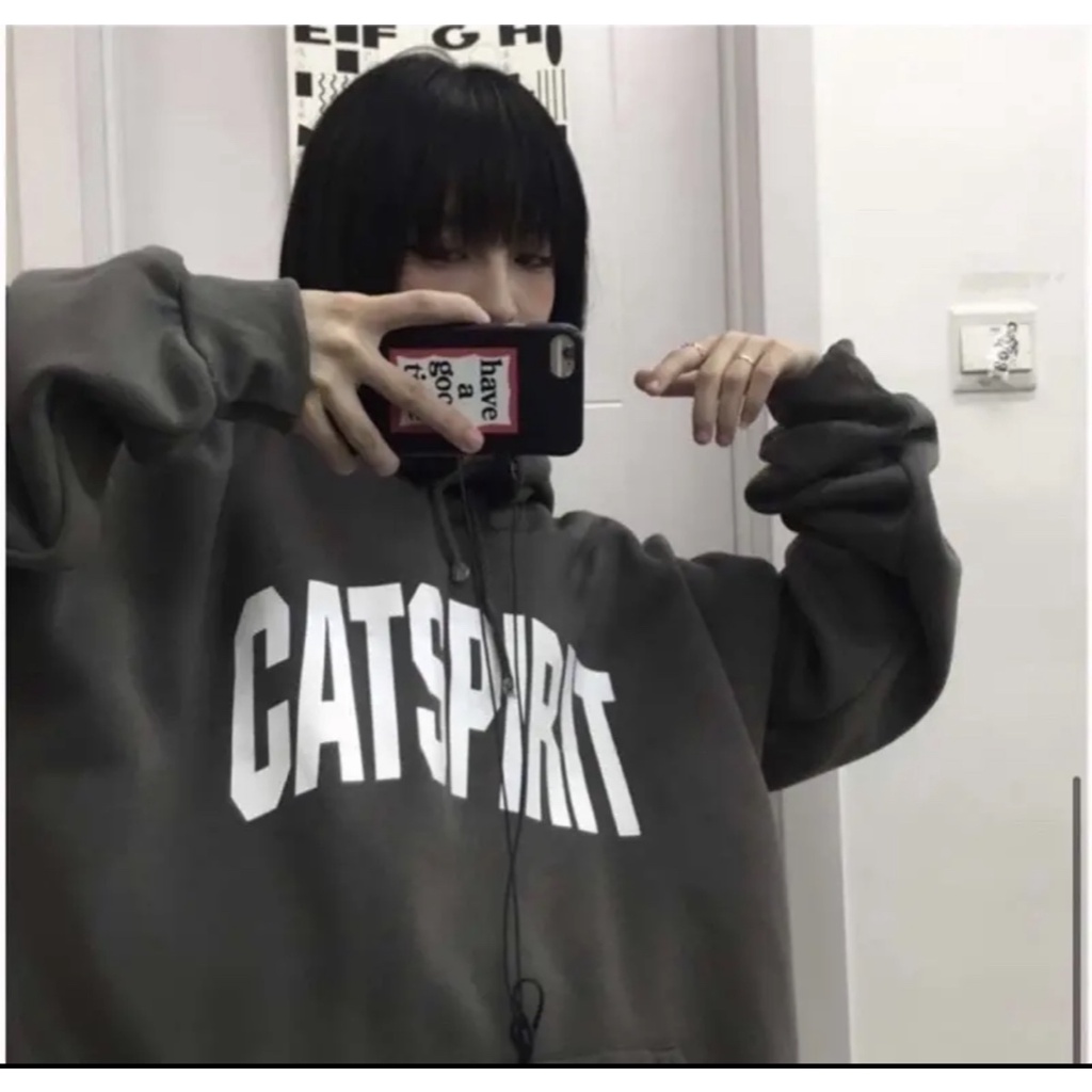 Áo nỉ có mũ , áo hoodie họa tiết catspirit giữ ngực siêu cháy nam nữ mặc đều đẹp