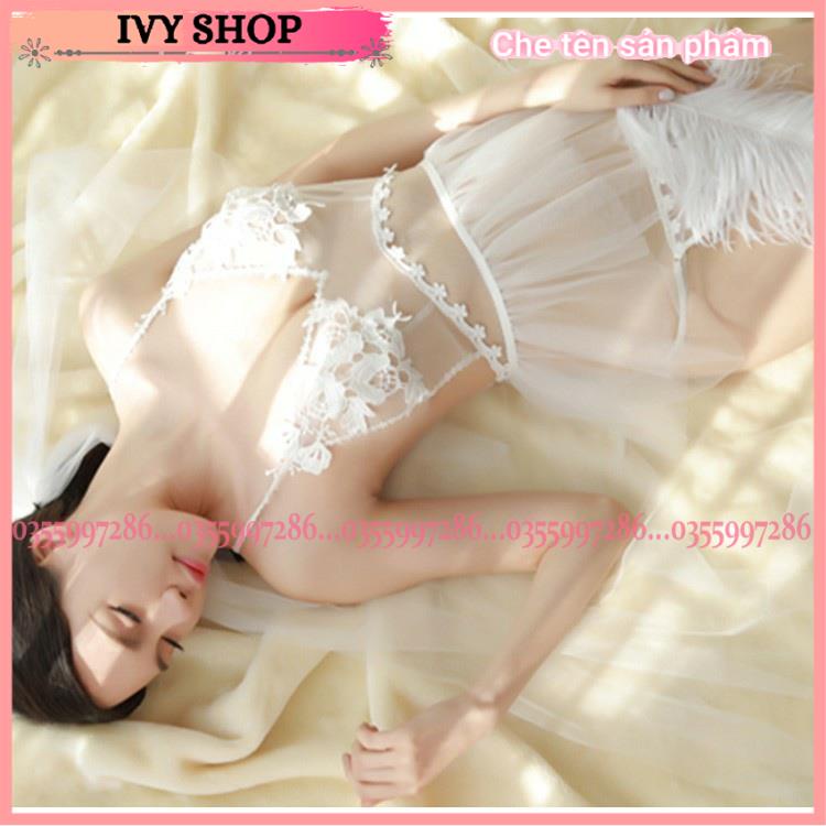 Váy ngủ nữ sexy cosplay cô dâu - Đầm ngủ Quảng Châu cao cấp fulllset - CD004 Ivyshop