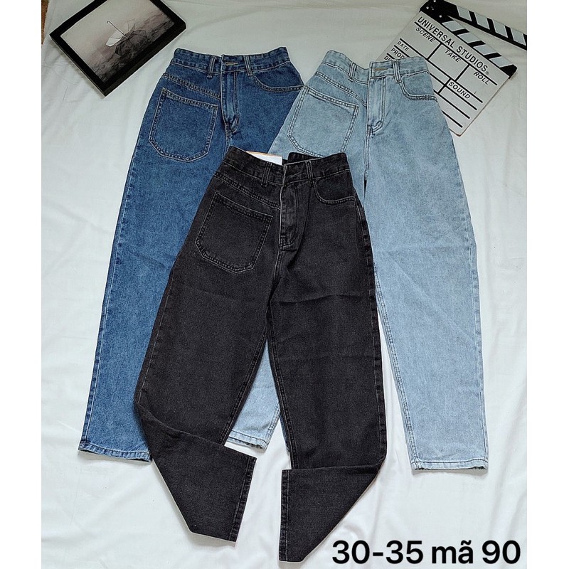 Quần baggy jean nữ Ms90 ✈️FREESHIP✈️ Quần baggy jean nữ lưng cao size đại kiểu 1 túi hàng VNXK thời trang bigsize 2KJean