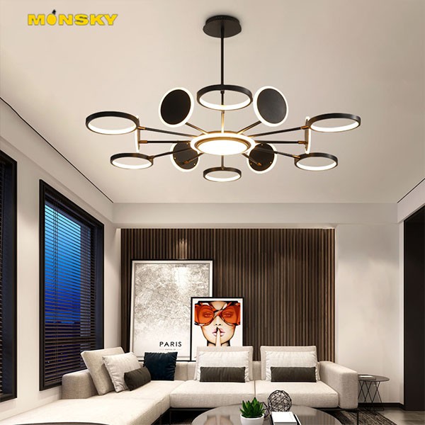 Đèn thả MONSKY HAIRI phong cách hiện đại với 3 chế độ ánh sáng - kèm điều khiển từ xa.